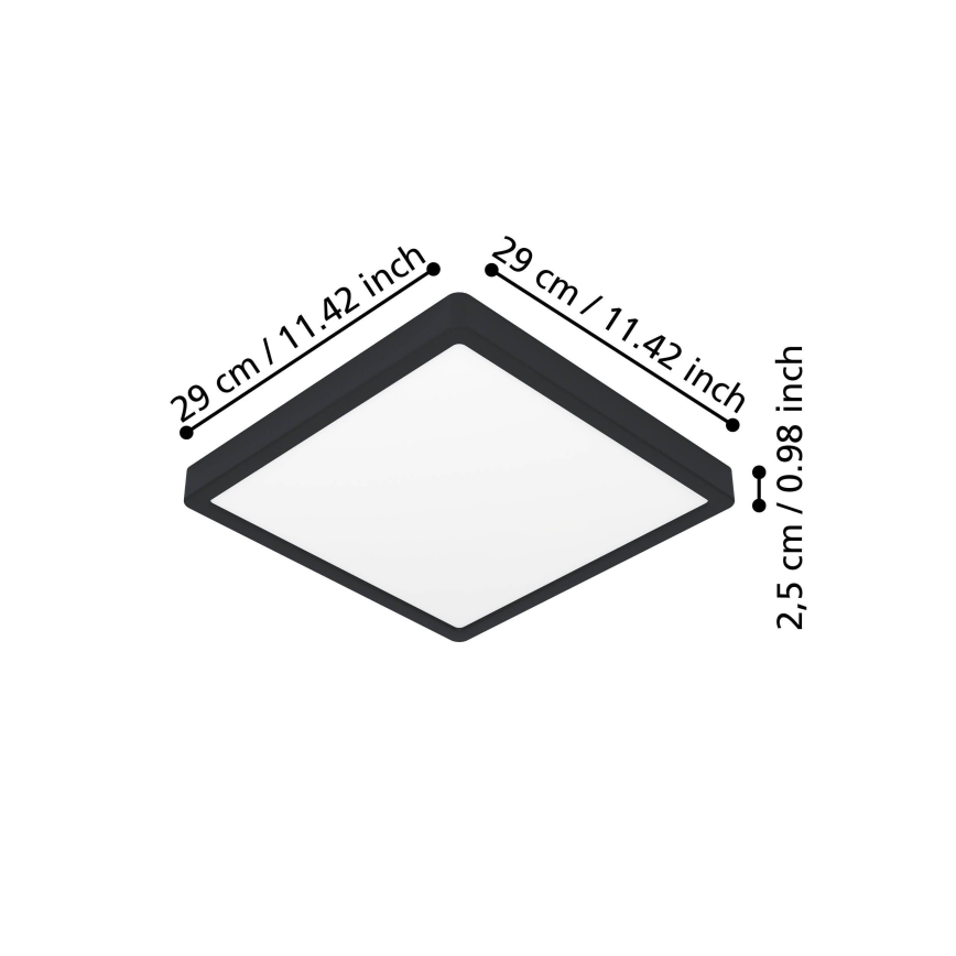 Eglo - Plafonnier LED/13W/230V 2700/4000/6500K 29x29cm noir