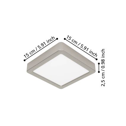 Eglo - Plafonnier LED/7W/230V 2700/4000/6500K 15x15 cm chrome mat