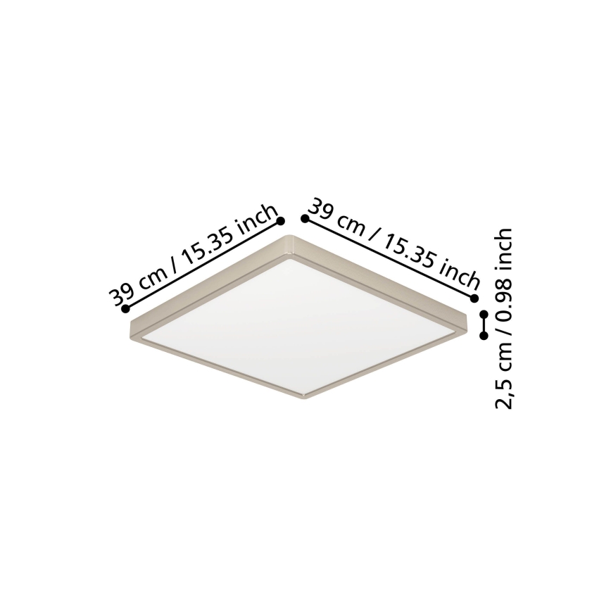 Eglo - Plafonnier LED LED/17,5W/230V 2700/4000/6500K 39x39 cm chrome mat
