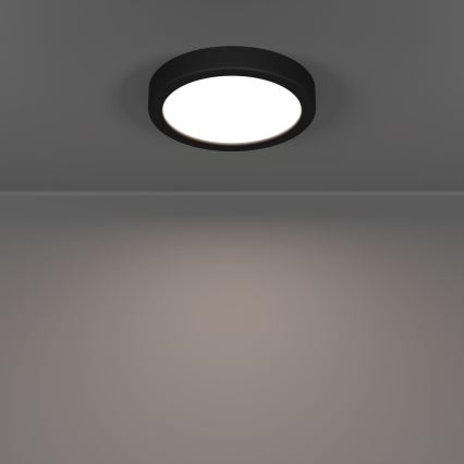 Eglo - Plafonnier LED pour salle de bains, 7,5 W/230 V, 2700/4000/6500 K, Ø 16,6 cm, IP44, noir