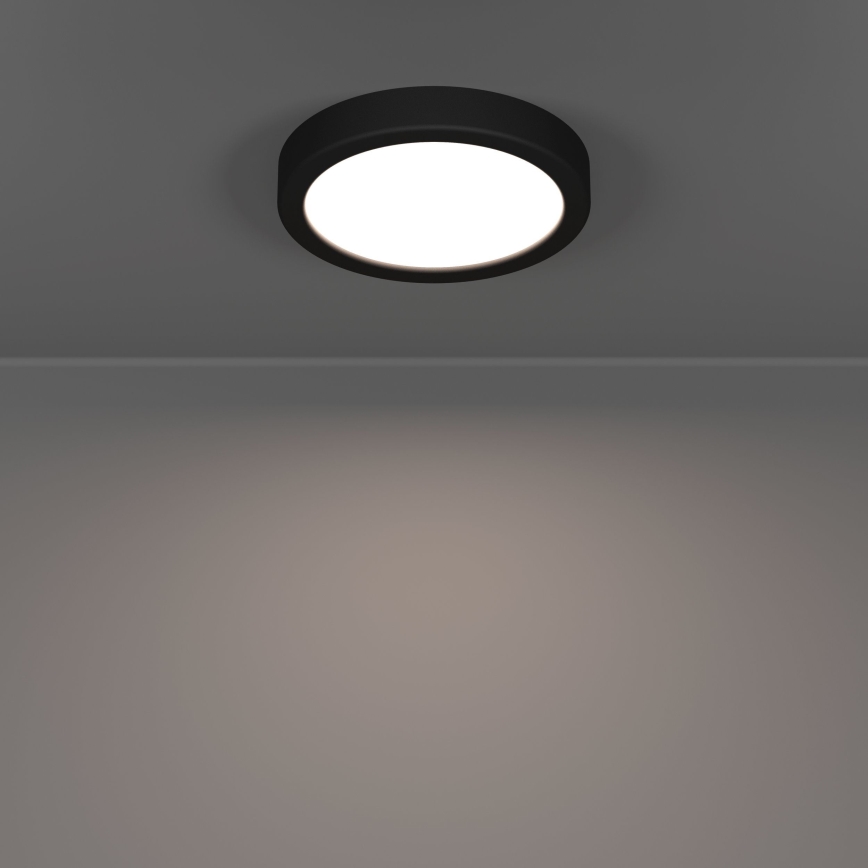 Eglo - Plafonnier LED pour salle de bains, 7,5 W/230 V, 2700/4000/6500 K, Ø 16,6 cm, IP44, noir