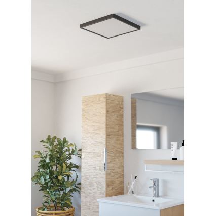 Eglo - Plafonnier LED pour salle de bains LED/13W/230V 29x29 cm IP44 noir