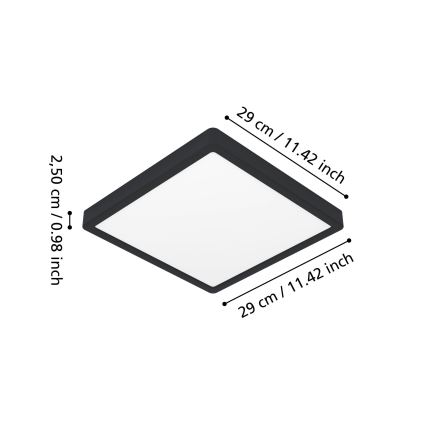 Eglo - Plafonnier LED pour salle de bains LED/13W/230V 29x29 cm IP44 noir