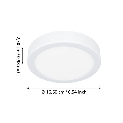 Eglo - Plafonnier LED pour salle de bains LED/7,5W/230V Ø 16,6 cm IP44 blanc