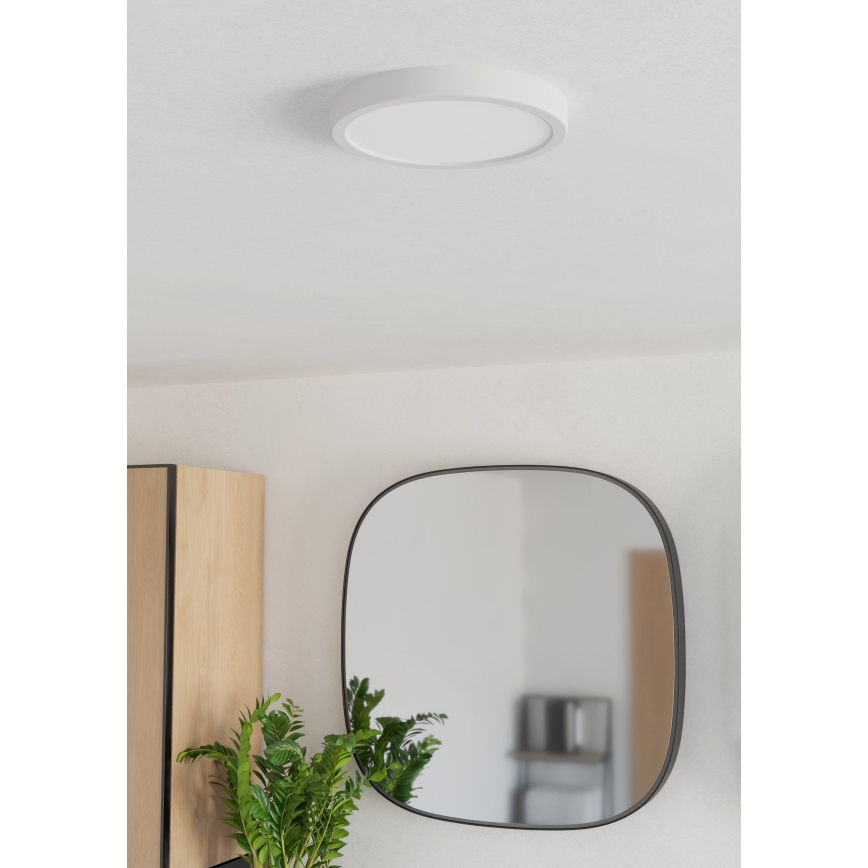 Eglo - Plafonnier LED pour salle de bains, LED 11,5 W / 230 V, 2700/4000/6500 K, Ø 21,1 cm, IP44, blanc