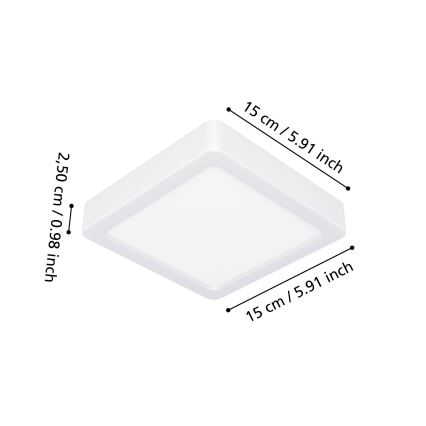 Eglo - LED plafonnier de salle de bains LED/7W/230V 15x15 cm IP44 blanc