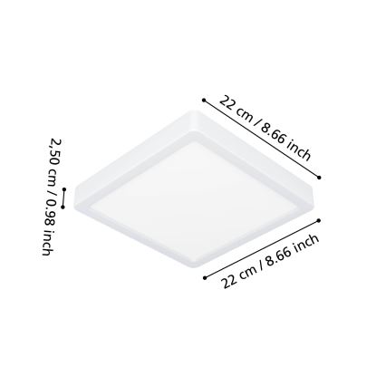 Eglo - Plafonnier LED pour salle de bains LED/10,5W/230V 22x22 cm IP44 blanc