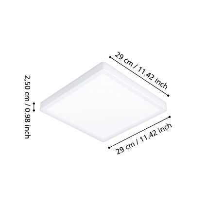 Eglo - Plafonnier LED pour salle de bains 13W/230V 29x29 cm IP44 blanc
