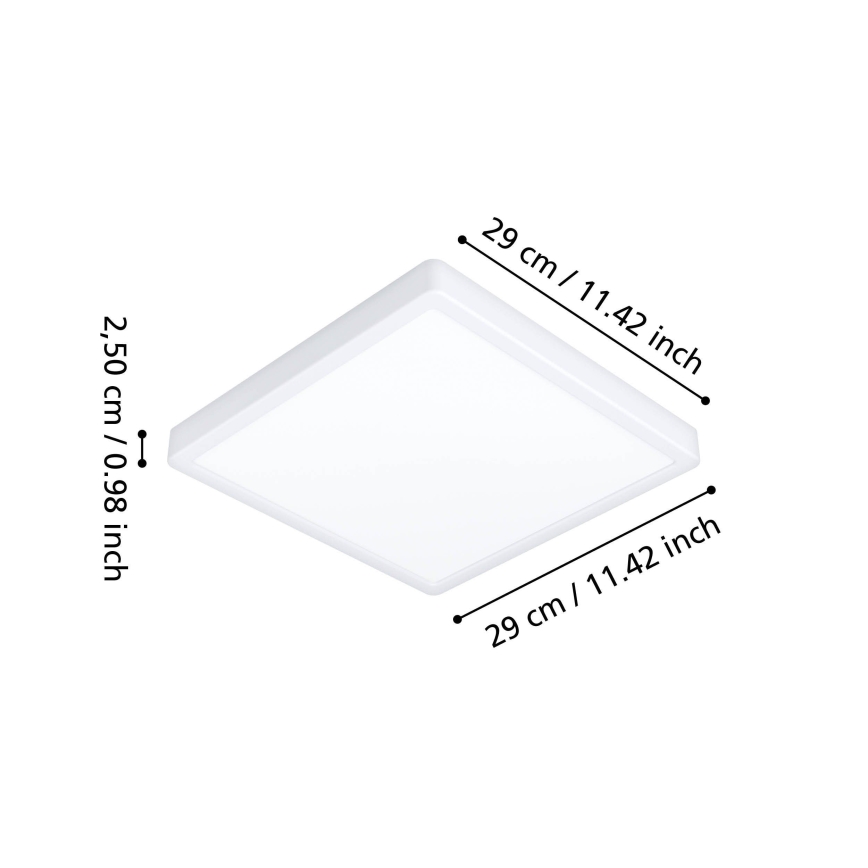 Eglo - Plafonnier LED pour salle de bains 13W/230V 29x29 cm IP44 blanc