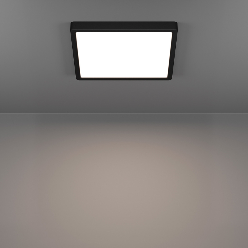 Eglo - Plafonnier LED RGBW dimmable pour salle de bains LED/13,5W/230V 2700-6500K 29,5x29,5 cm IP44 noir