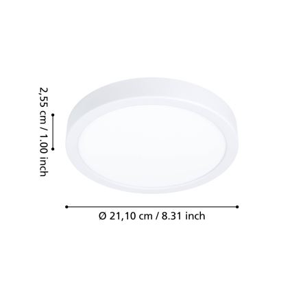 Eglo - Plafonnier LED RGBW dimmable pour salle de bains LED/11,2 W/230 V 2700–6500 K Ø 21,1 cm IP44 blanc