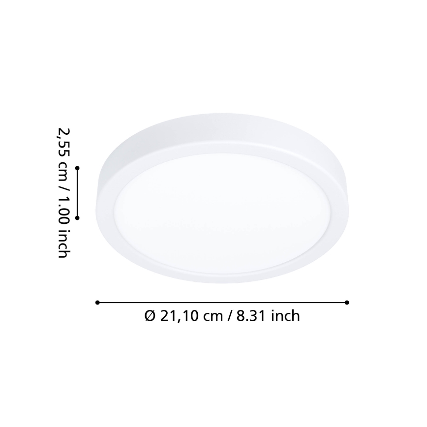 Eglo - Plafonnier LED RGBW dimmable pour salle de bains LED/11,2 W/230 V 2700–6500 K Ø 21,1 cm IP44 blanc