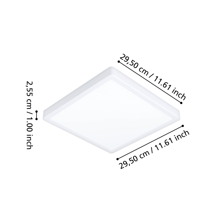 Eglo - Plafonnier LED RGBW dimmable pour salle de bains LED/13,5W/230V 2700-6500K 29,5x29,5 cm IP44 blanc