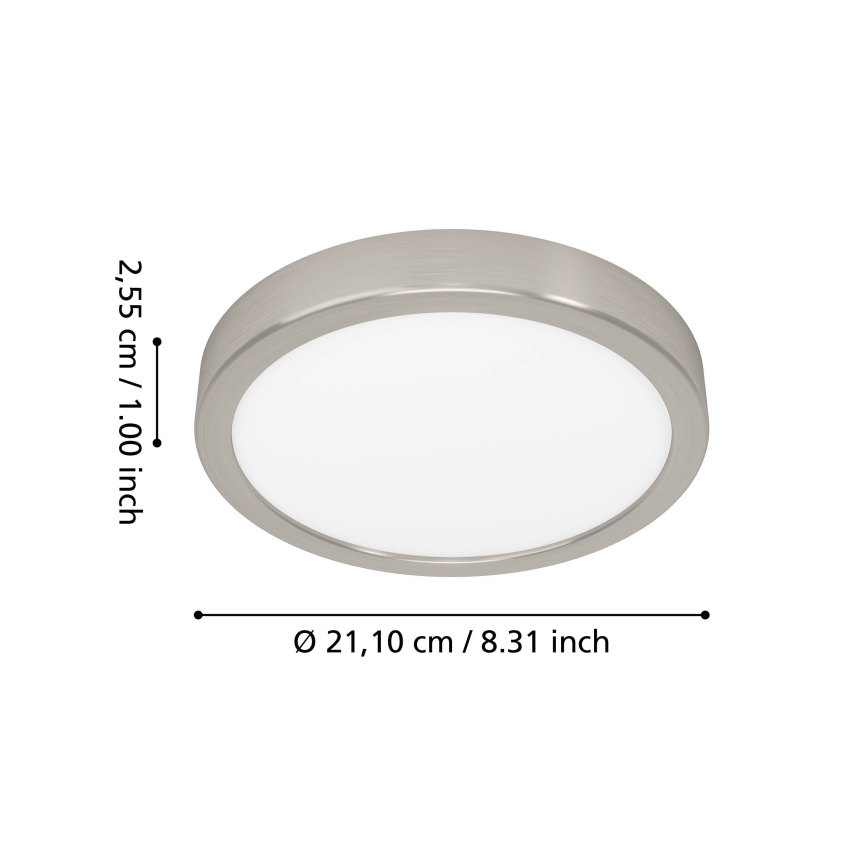 Eglo - Plafonnier LED RGBW dimmable pour salle de bains, 11,2 W, 230 V, 2700-6500K, Ø 21,1 cm, IP44, chrome mat