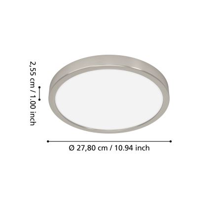 Eglo - Plafonnier de salle de bains LED RGBW dimmable LED/14,3W/230V 2700-6500K Ø 27,8 cm IP44 chrome mat