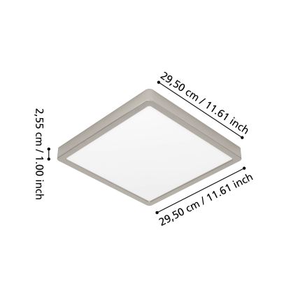 Eglo - Plafonnier de salle de bains LED RGBW dimmable LED/13,5W/230V 2700-6500K 29,5x29,5 cm IP44 chrome mat