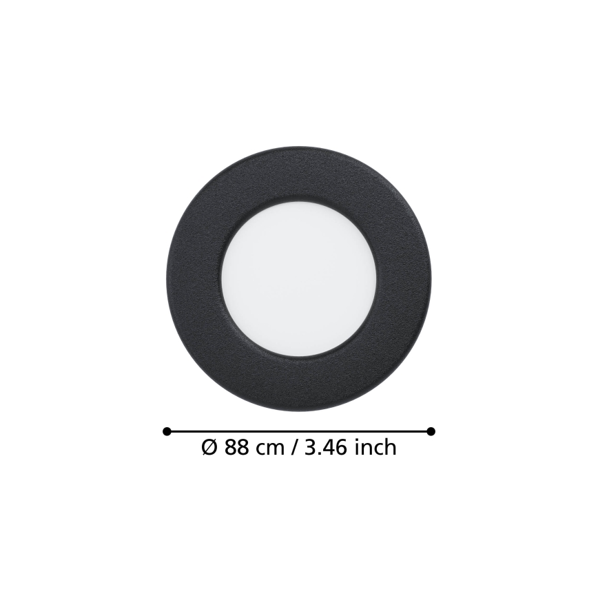 Eglo - Luminaire encastré LED/3,7W/230V 2700/4000/6500K Ø 8,8 cm noir
