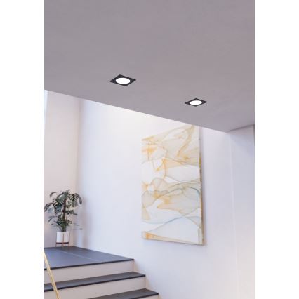 Eglo - Plafonnier encastré LED/6,3W/230V 2700/4000/6500K 11,9x11,9 cm noir