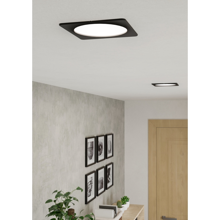 Eglo - LED Luminaire encastré LED/10,5W/230V 2700/4000/6500K 16,6x16,6 cm noir