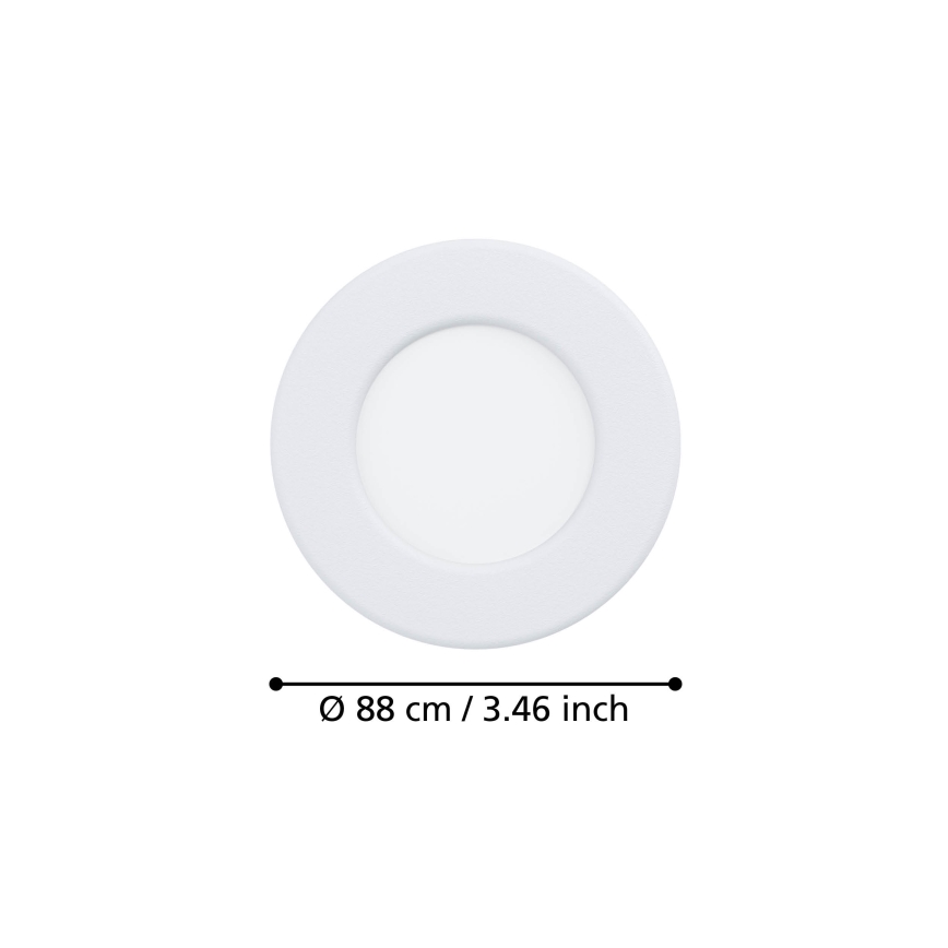Eglo - Lot de 3 spots encastrables LED 3,7 W / 230 V / 2700/4000/6500 K Ø 8,8 cm blanc