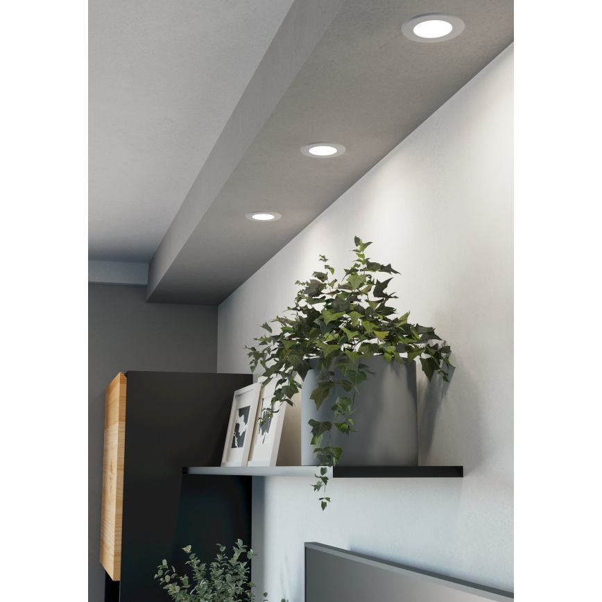 Eglo - Spot encastré LED, 3,7 W, 230 V, 3 températures de couleur 2700/4000/6500 K, Ø 8,8 cm, blanc