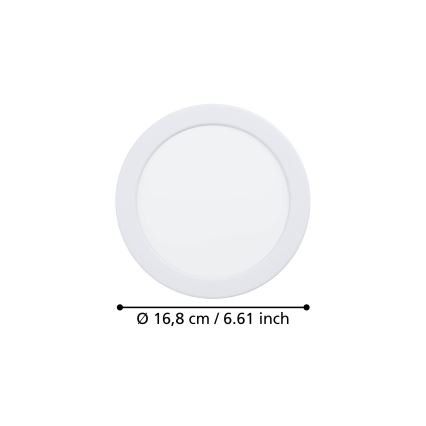 Eglo - Spot encastré LED 10,5 W / 230 V, 2700/4000/6500 K, Ø 16,8 cm, blanc