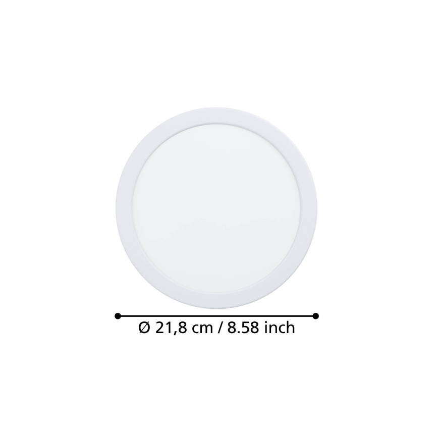 Eglo - Plafonnier encastré LED/18,5W/230V 2700/4000/6500K Ø 21,6 cm blanc