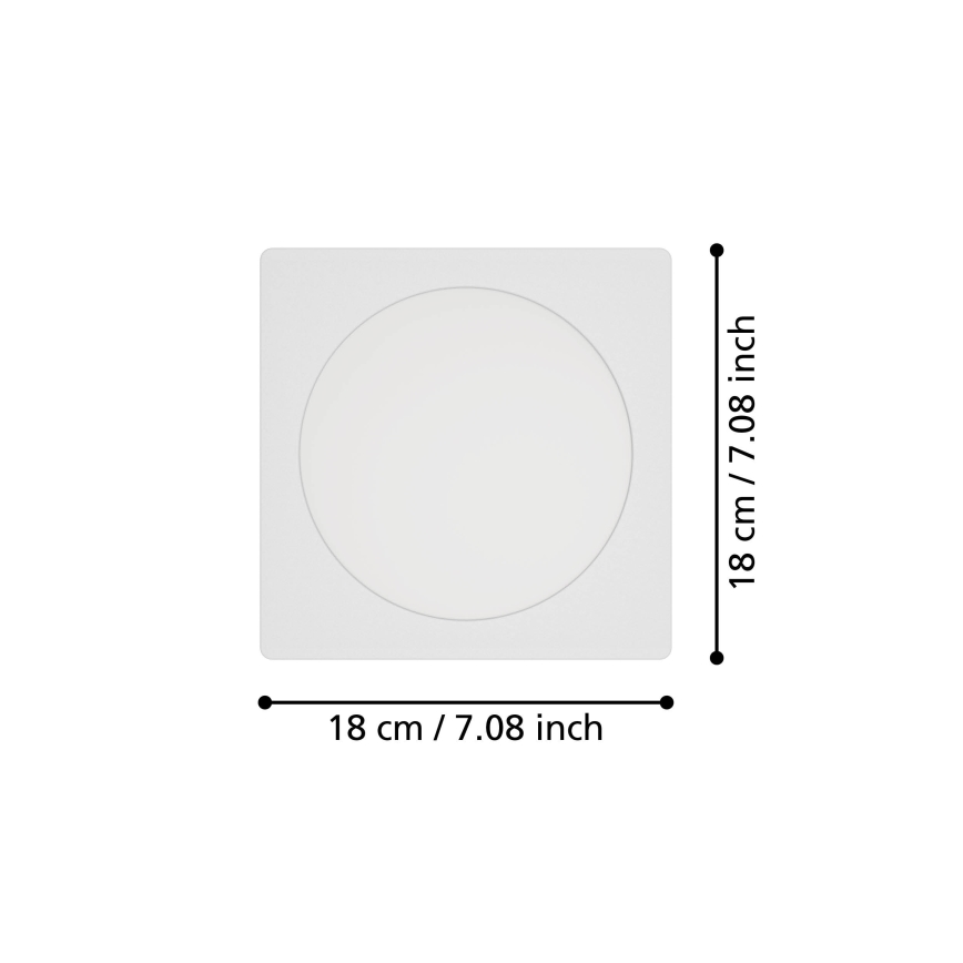 Eglo - Luminaire encastré LED/10,5W/230V 2700/4000/6500K 16,6x16,6 cm blanc