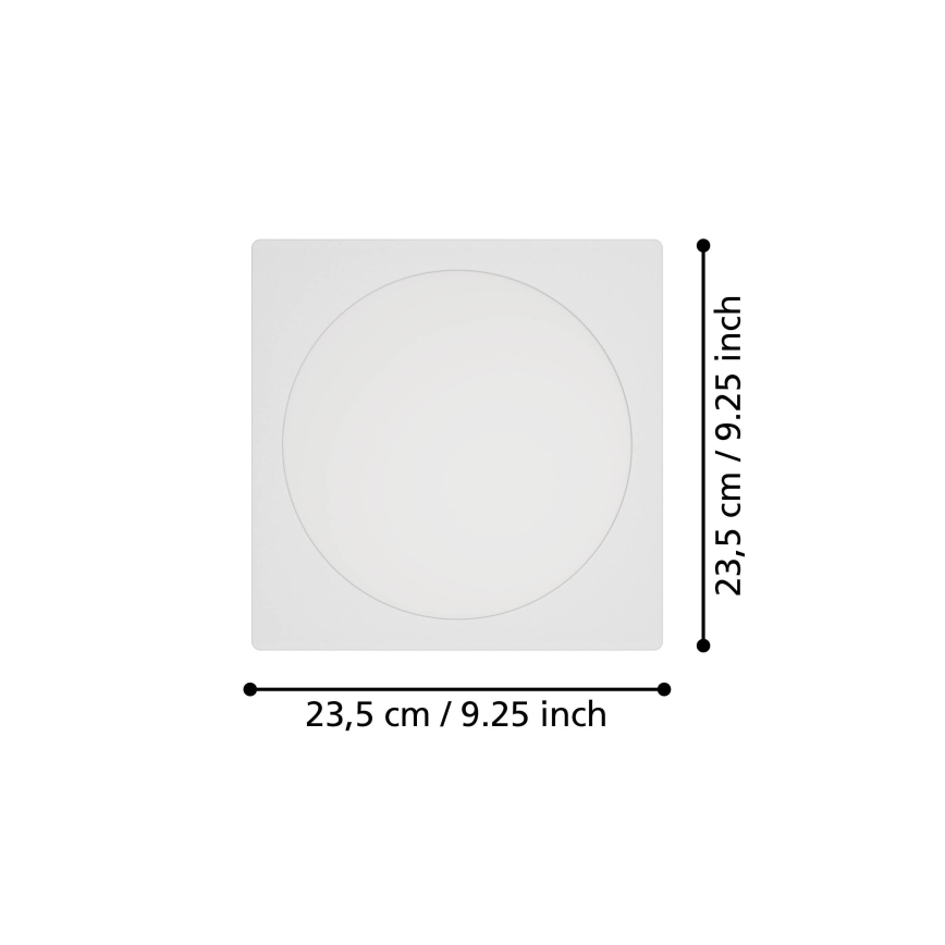 Eglo - Plafonnier encastré LED/18,5W/230V 2700/4000/6500K 21,6x21,6 cm blanc