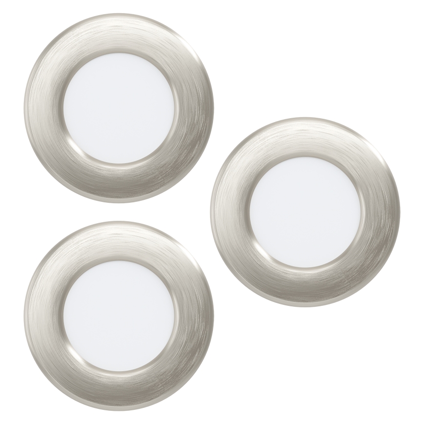 Eglo - LOT de 3 spots encastrés LED 3,7W/230V 2700/4000/6500K Ø 8,8 cm chrome mat
