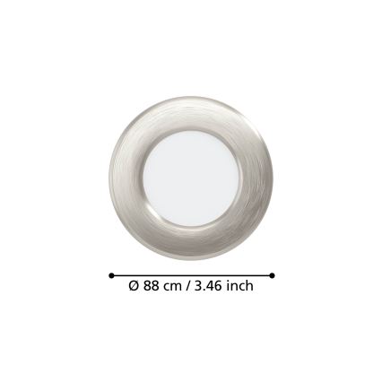 Eglo - LOT de 3 spots encastrés LED 3,7W/230V 2700/4000/6500K Ø 8,8 cm chrome mat
