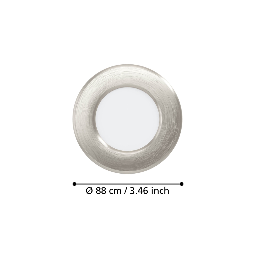 Eglo - LOT de 3 spots encastrés LED 3,7W/230V 2700/4000/6500K Ø 8,8 cm chrome mat
