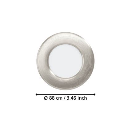 Eglo - Plafonnier encastré LED/3,7 W/230 V 2700/4000/6500 K Ø 8,8 cm chrome mat