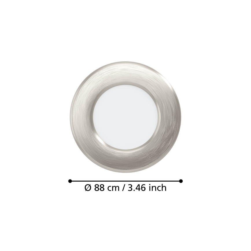 Eglo - Plafonnier encastré LED/3,7 W/230 V 2700/4000/6500 K Ø 8,8 cm chrome mat
