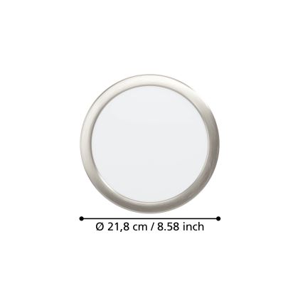 Eglo - Luminaire encastré LED 18,5 W 230 V 2700/4000/6500 K Ø 21,6 cm chrome mat