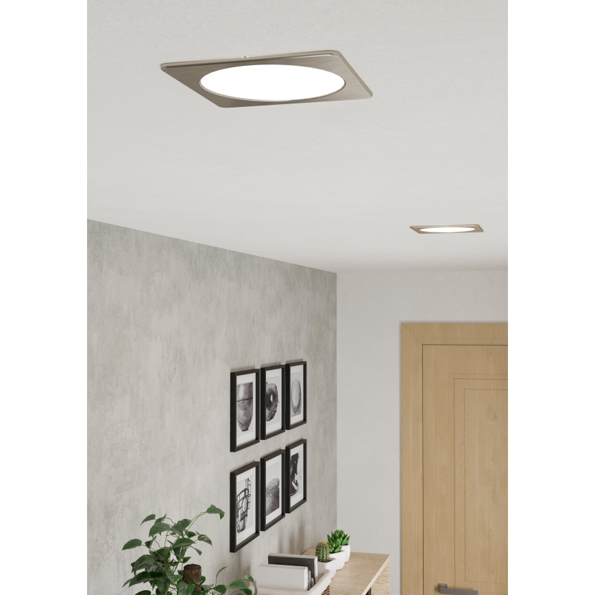 Eglo - Plafonnier encastré LED/10,5W/230V 2700/4000/6500K 16,6x16,6 cm chrome mat