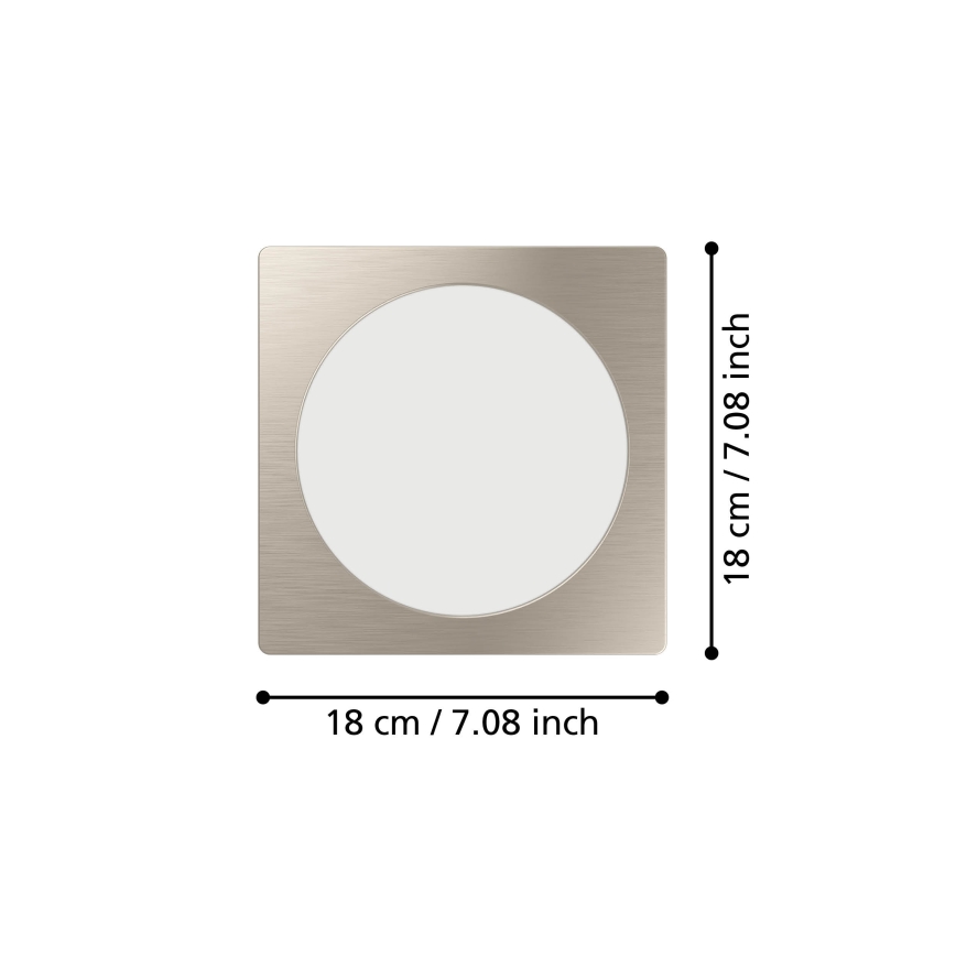 Eglo - Plafonnier encastré LED/10,5W/230V 2700/4000/6500K 16,6x16,6 cm chrome mat