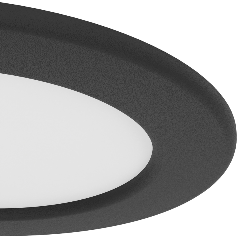 Eglo - Plafonnier encastré LED pour salle de bains, 6,3 W, 230 V, températures de couleur 2700/4000/6500 K, Ø 11,9 cm, IP44, noir