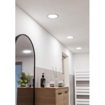 Eglo - Plafonnier LED encastré pour salle de bains LED, 10,5W/230V, 3 températures de couleur (2700/4000/6500K), Ø 16,8 cm, IP44, blanc