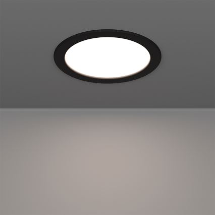Eglo - Plafonnier encastré LED RGBW dimmable pour salle de bains, 9,5W/230V, 2700-6500K, Ø 16,8 cm, IP44, noir