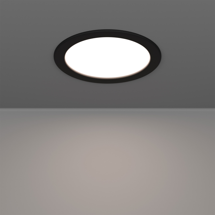 Eglo - Plafonnier encastré LED RGBW dimmable pour salle de bains, 9,5W/230V, 2700-6500K, Ø 16,8 cm, IP44, noir