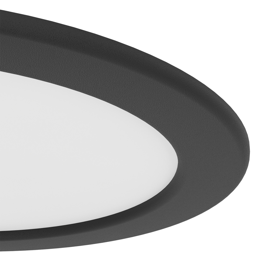 Eglo - Plafonnier encastré LED RGBW dimmable pour salle de bains, 9,5W/230V, 2700-6500K, Ø 16,8 cm, IP44, noir