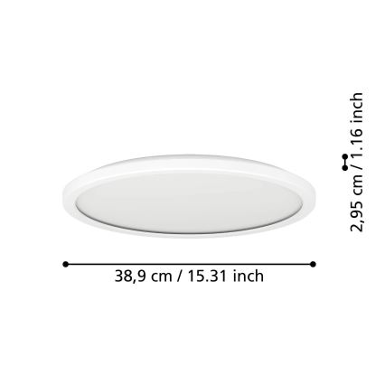 Eglo - Plafonnier extérieur LED/18,5W/230V 2700/4000/6500K d. 38,9 cm IP44 blanc