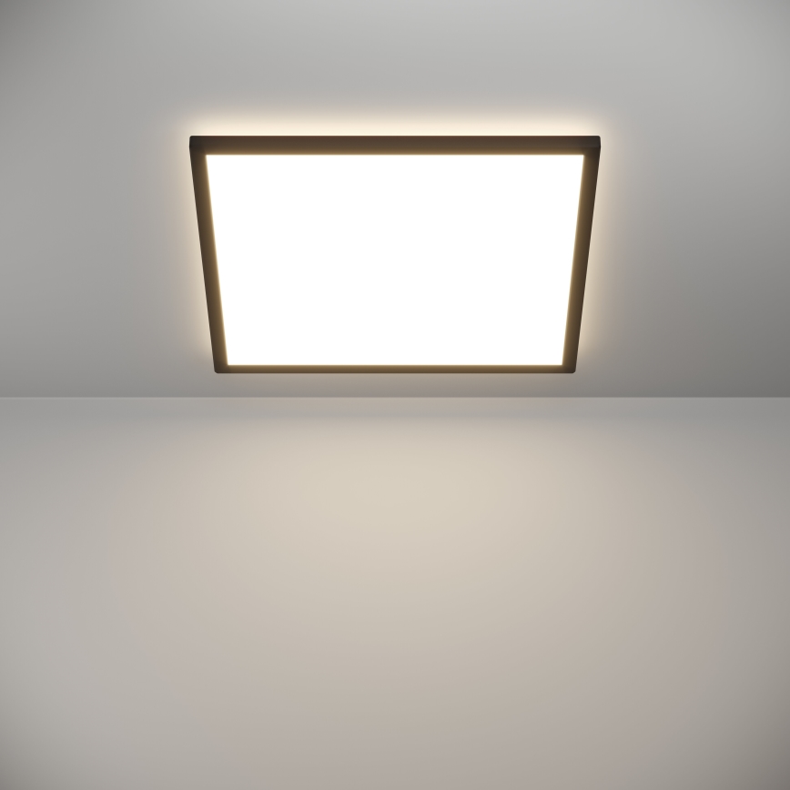Eglo 901457 - Plafonnier extérieur à intensité variable LED/17W/230V 2700-6500K 50x50 cm IP44 noir + télécommande