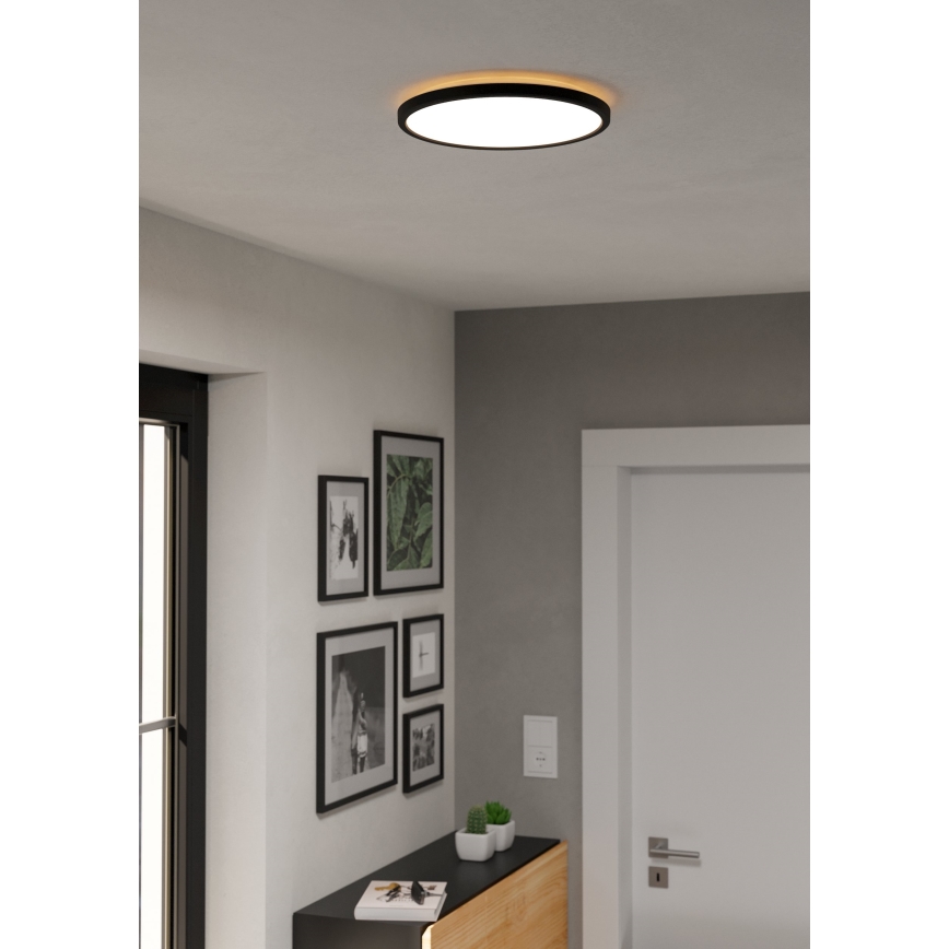 Eglo - Plafonnier extérieur RGBW à intensité variable LED/13,9W/230V 2700-6500K d. 30 cm IP44 noir ZigBee