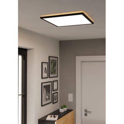 Eglo - Plafonnier extérieur RGBW à intensité variable LED/17W/230V 2700-6500K 50x50cm IP44 noir ZigBee