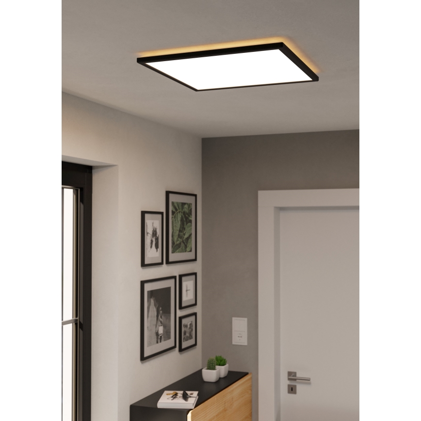 Eglo - Plafonnier extérieur RGBW à intensité variable LED/17W/230V 2700-6500K 50x50cm IP44 noir ZigBee