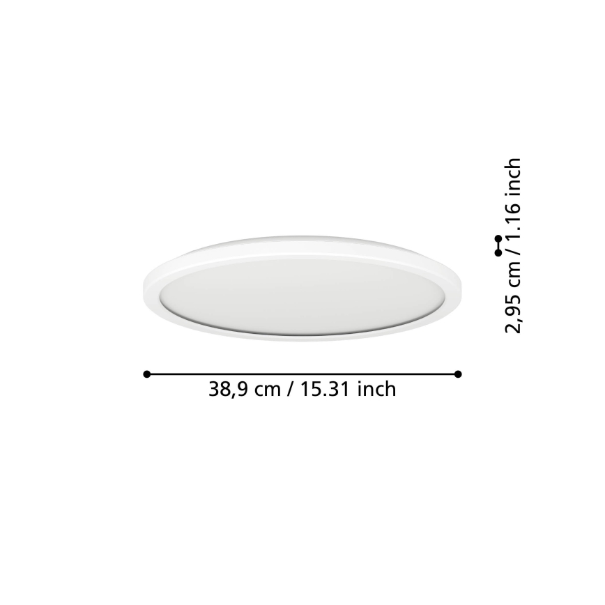 Eglo - Plafonnier extérieur RGBW à intensité variable LED/18,5W/230V 2700-6500K d. 38,9cm IP44 blanc ZigBee