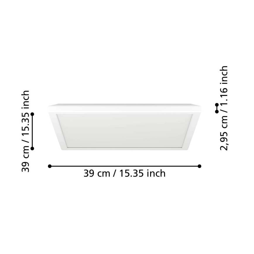 Eglo - Plafonnier LED RGBW dimmable pour salle de bains LED/17,6W/230V 2700-6500K 39x39 cm IP44 blanc ZigBee
