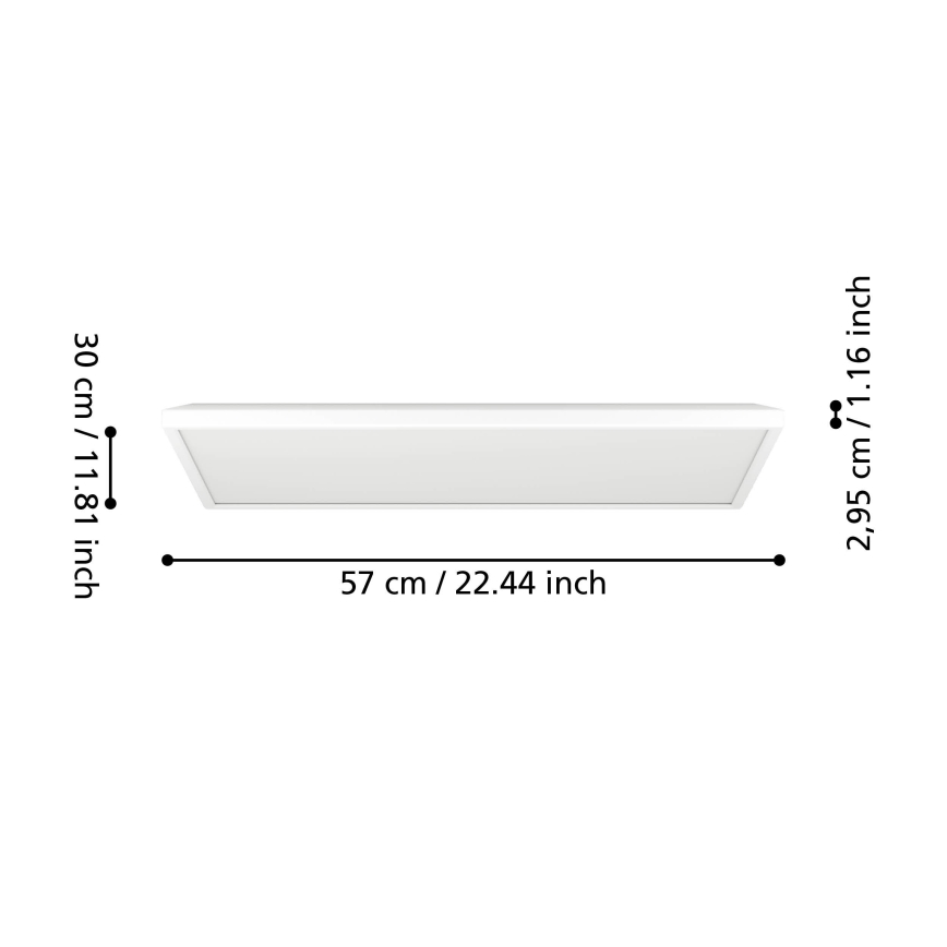 Eglo - Plafonnier extérieur RGBW à intensité variable LED/17,2W/230V 2700-6500K 30x57cm IP44 blanc ZigBee